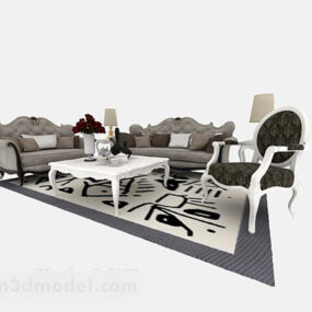 European Combination Sofa Design 3d model