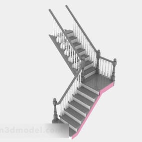 European Corner Stairs 3d-modell