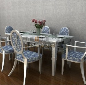 European Dining Table 3d model