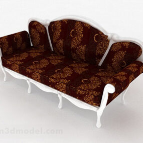 European Fabric Pattern Sofa 3d model