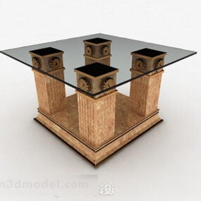 Evropský skleněný čajový stůl 3D model