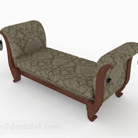 أريكة غرفة نوم أوروبية خضراء نموذج ثلاثي الأبعاد