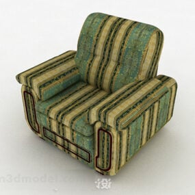 European Green Retro Sofa Chair Furniture 3d model