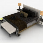 Європейське сіре двоспальне ліжко