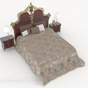 European Grey Temperament Double Bed 3d model