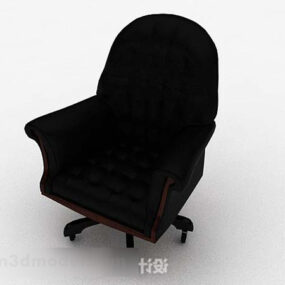 3d модель європейського високоякісного чорного крісла