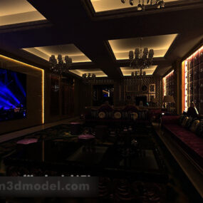 European Luxury Refined Bar Interior 3d model