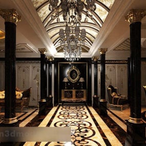 European Hotel Lobby Interior 3d model