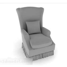 European Lace Grey Single Sofa 3d model