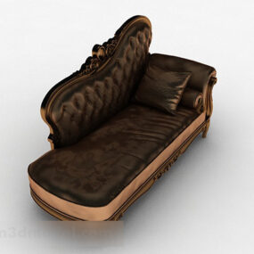 European Leather Single Sofa 3d model