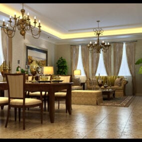 European Living Room Free Interior 3d model