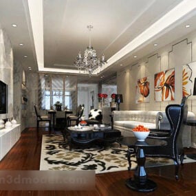 European Living Room Painting Interior 3d model
