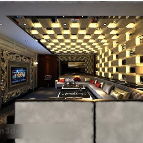 European Luxury Karaoke Room Interior 3D-malli