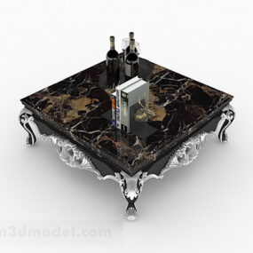Mẫu thiết kế bàn cà phê đá cẩm thạch châu Âu 3d