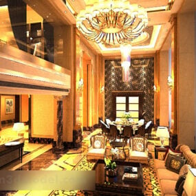 European Luxurious House Interior 3d model