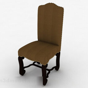 यूरोपीय गद्देदार लकड़ी की कुर्सी 3डी मॉडल