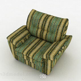Green Single Sofa European Pattern Design 3d model