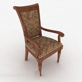 European Pattern Wooden Home Chair 3d model