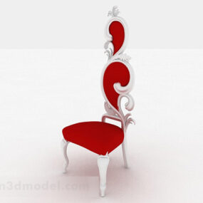 European Red Single Sofa Furniture V1 3d model
