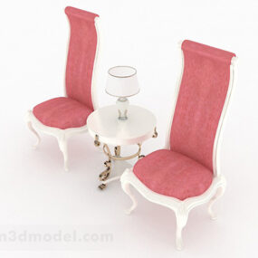 European Pink Home Chair 3d model