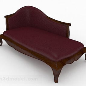 European Purple Chaise Lounge 3d model