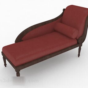 European Classic Red Double Sofa 3d model