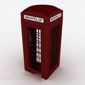 3D model evropské venkovní telefonní budky