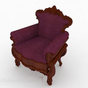 نموذج ثلاثي الأبعاد للكرسي الخشبي الفردي الأوروبي القديم