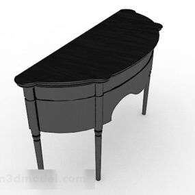 European Simple Black Desk 3d model