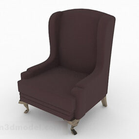 European Simple Brown Sofa Stol Møbler 3d model