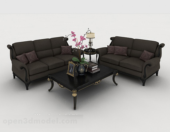 European Simple Gray Sofa