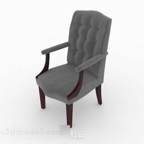 European Simple Gray Single Armchair 3d model