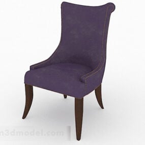European Simple Purple Home Chair Furniture 3d model