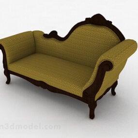 Modelo 3d de sofá único clássico europeu