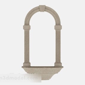 European Stone Door Structure 3d model