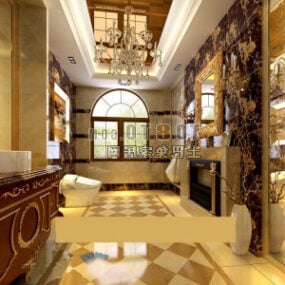 European Style Luxury Home Lobby Interior 3d model