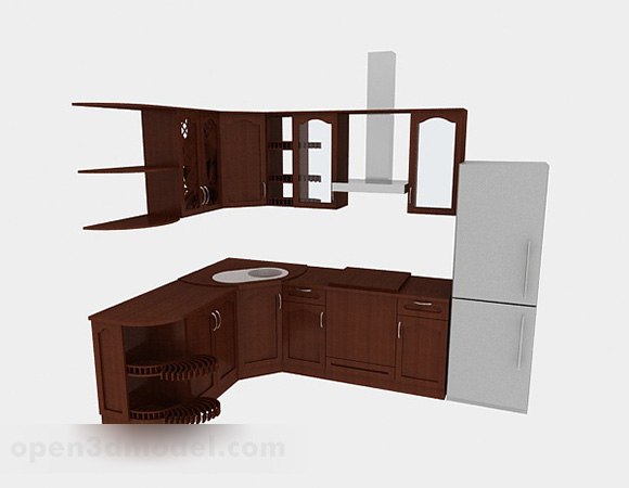 European L Shaped Kitchen Free 3d Model Max Open3dmodel 329959