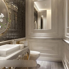 European Style Bathroom Ceiling Interior 3d model