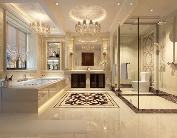 European Style Bathroom Chandeliers Interior 3d Model - .Max, .Vray ...