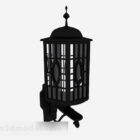 Lámpara de jardín negra de estilo europeo modelo 3d