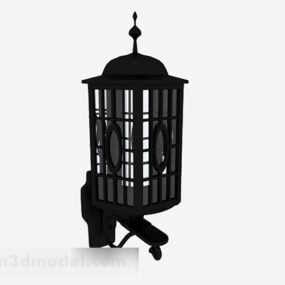 European Style Black Garden Lamp 3d model