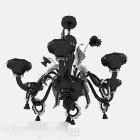 European Style Black Living Room Chandelier 3d model