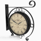 Czarny metalowy zegar w europejskim stylu