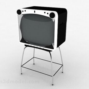Modelo 3D da série de TV estilo retrô preto europeu