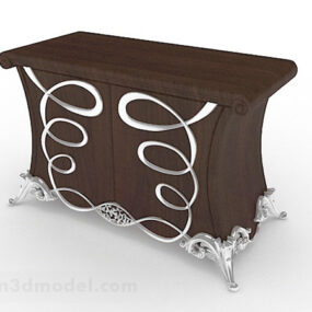 European Style Brown Cabinet Design 3d model