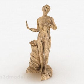 פסל נקבה מגולף אירופאי דגם תלת מימד