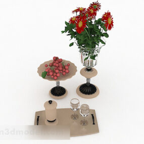 أدوات مائدة تزيين الطعام الأوروبية نموذج ثلاثي الأبعاد