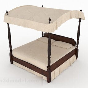 European Design Double Bed 3d model