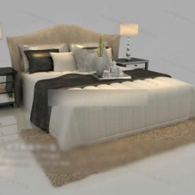 Conception de lit double européen modèle 3D