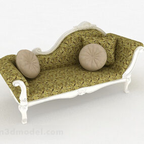 European Classic Fabric Double Sofa 3d model